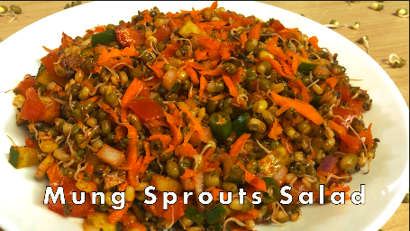 Sprouted Mung Salad Recipe | Sprouted Moong Bean Salad